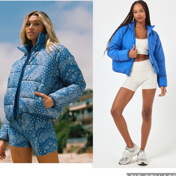 l*space Jackets & Blazers - L*SPACE Elevation Reversible Puffer Jacket In Blue Medium Gorpcore Streetwear